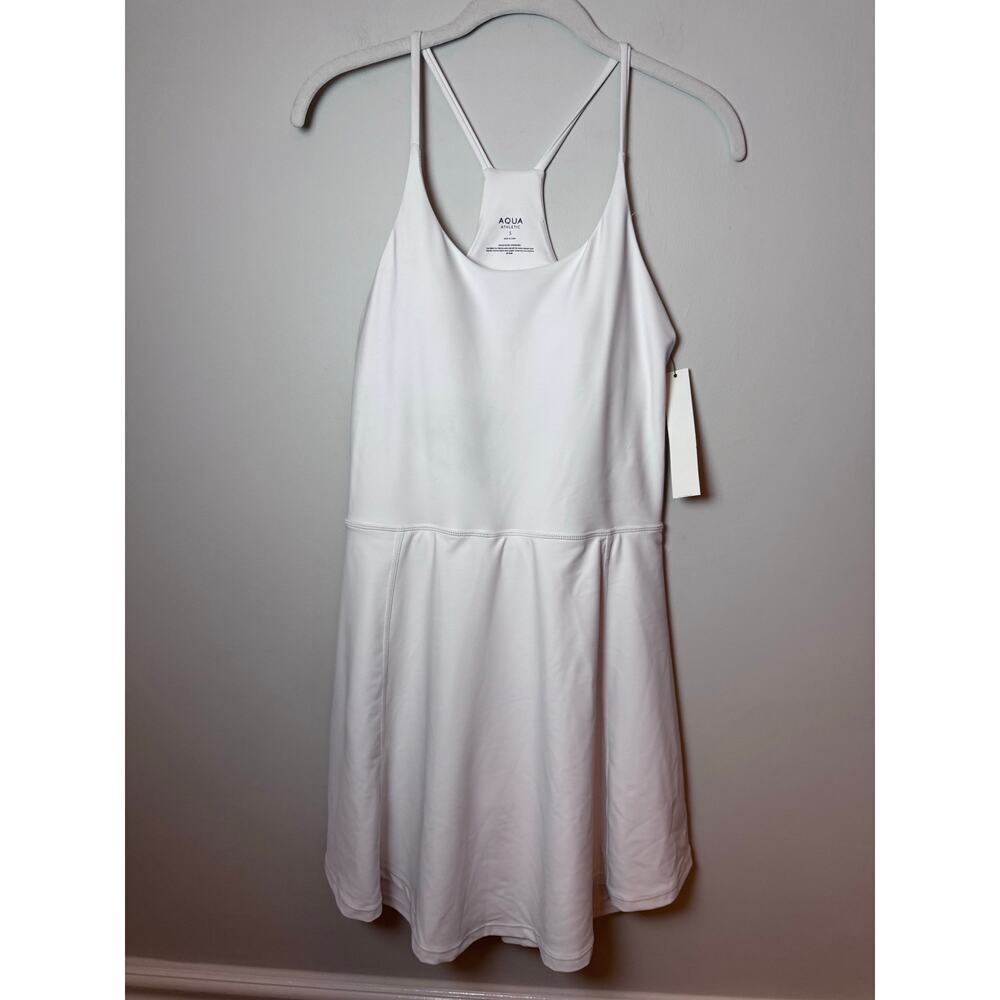 Aqua white athletic dress built in shorts size small tennis dress NWT $88